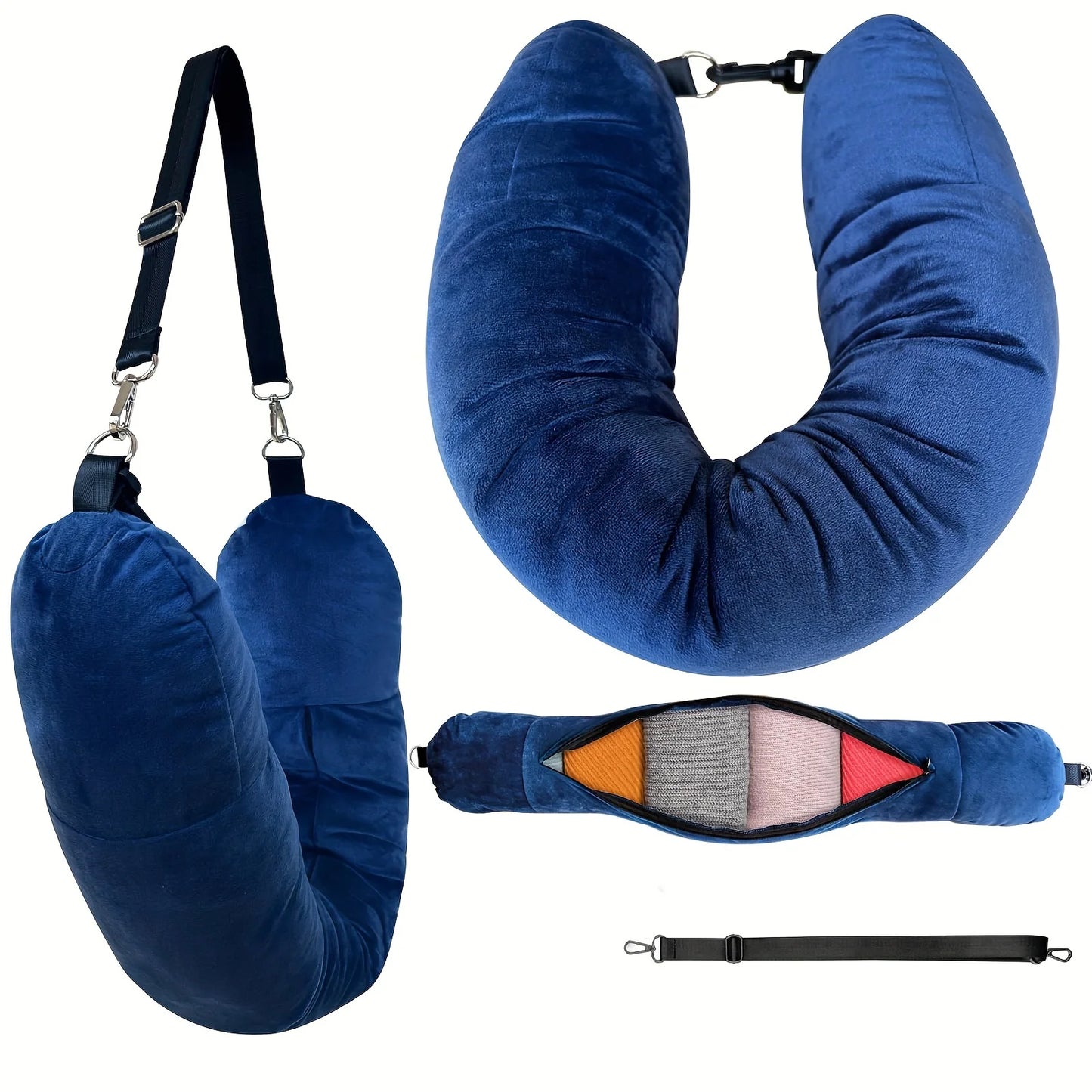 U-Μαξιλάρι Ταξιδιού με Αποθηκευτικό Χώρο